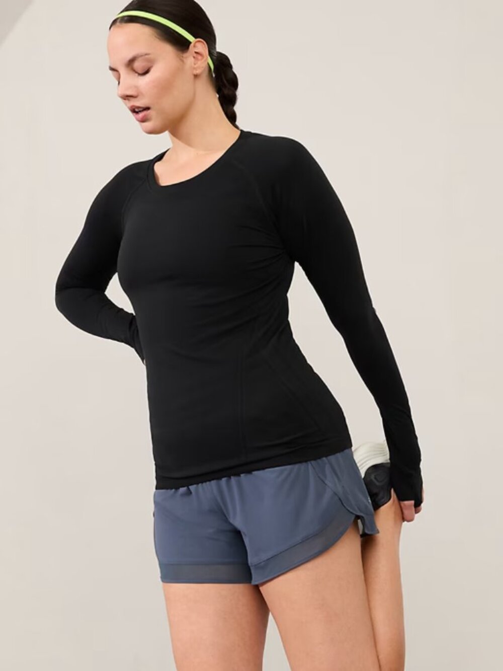 Athleta Momentum Seamless Long-Sleeve Top XL black